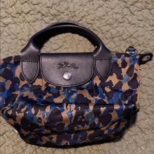 Longchamp Mini Handbag in Blue and Brownish green Camo